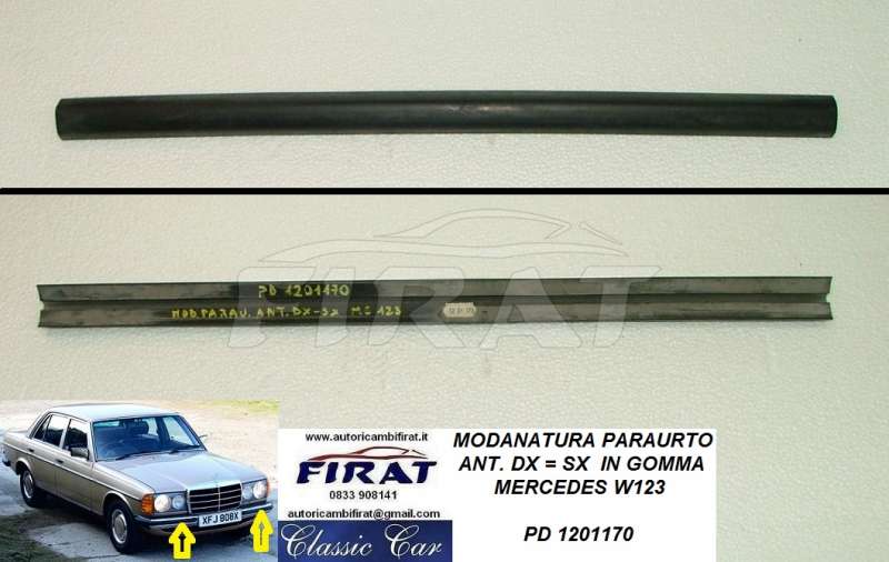 MODANATURA PARAURTO MERCEDES W123 ANT.DX=SX